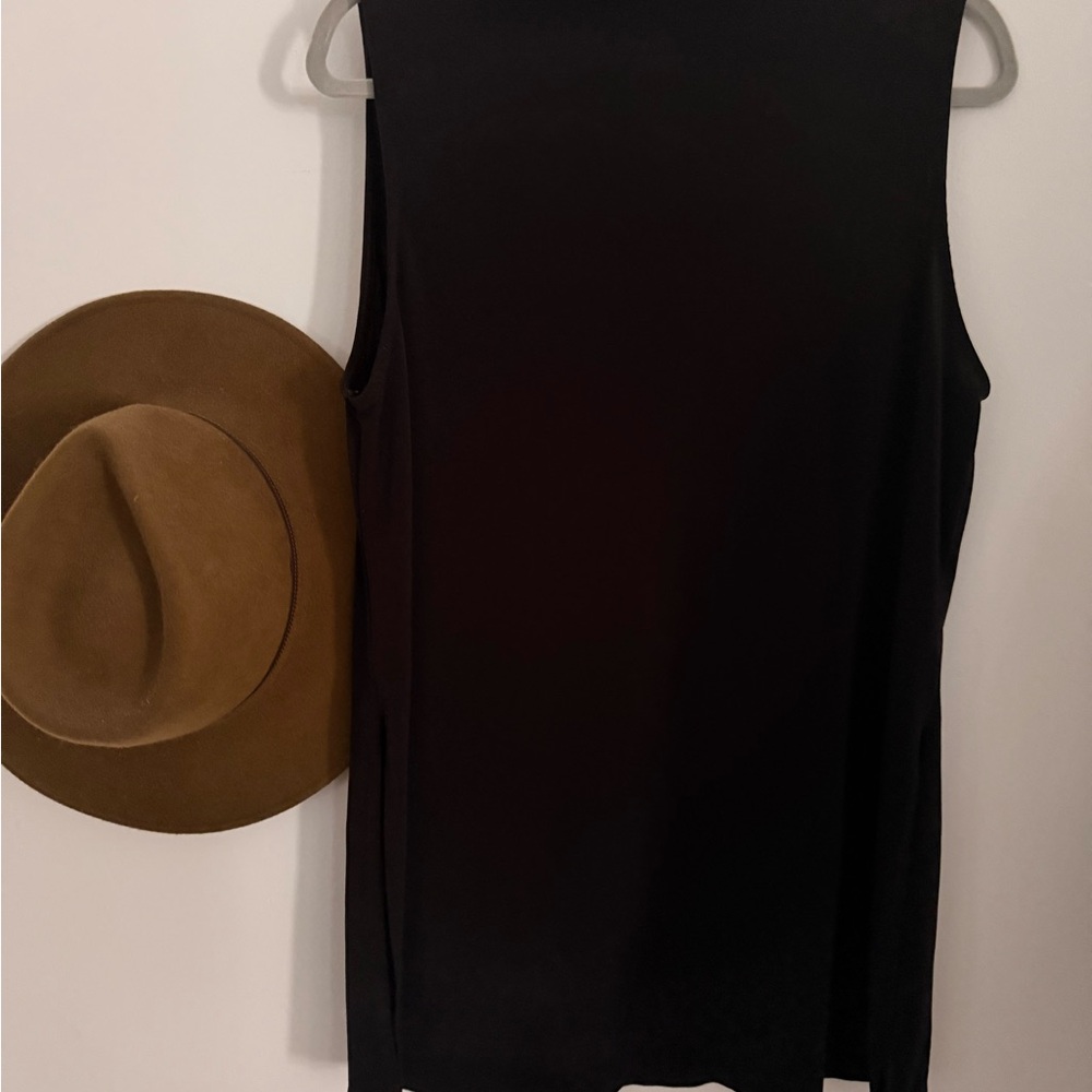 Express Black Sleeveless Tunic Side Slit Tank Top